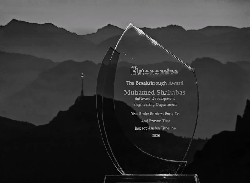 The Breakthrough Award presented to Muhamed Shahabas in 2025