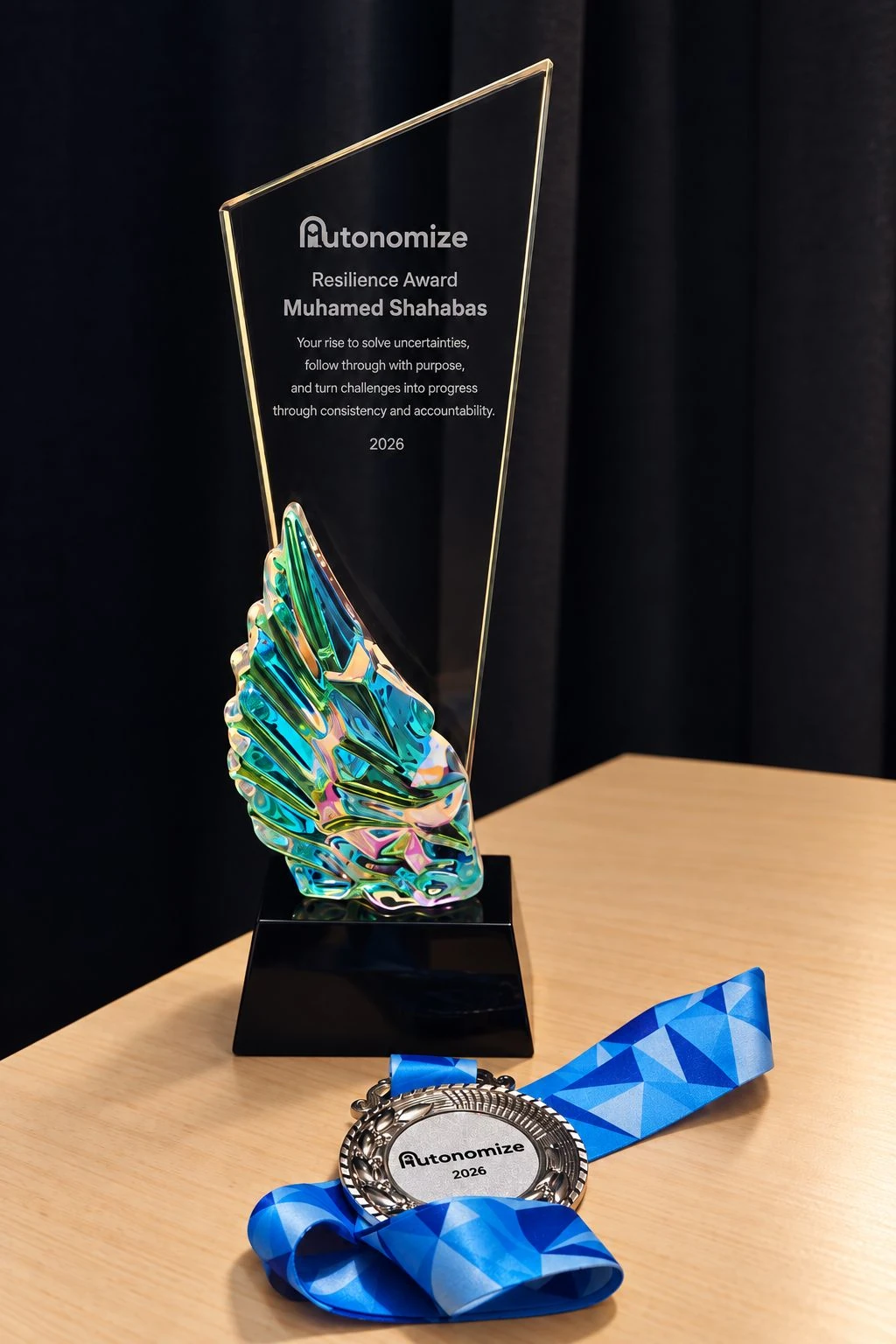 The Resilience Award presented to Muhamed Shahabas in 2026